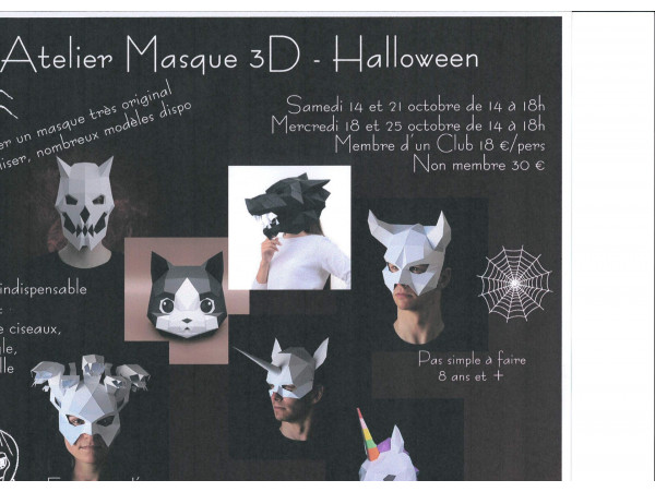 OxygenRadio - Les idées de sorties - Atelier Masque 3D - Halloween